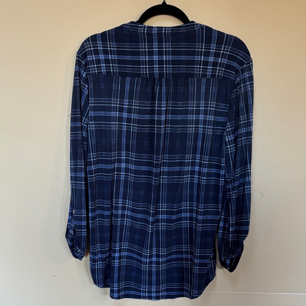 Westport Navy Plaid Blouse - Picture 3 of 3